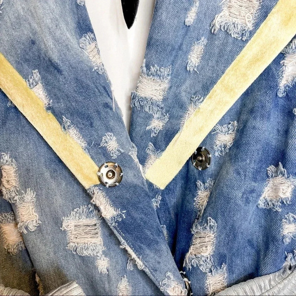 Vivienne Hu distress denim dress runway spring 2019 collection NWT size 2 - Picture 4 of 12